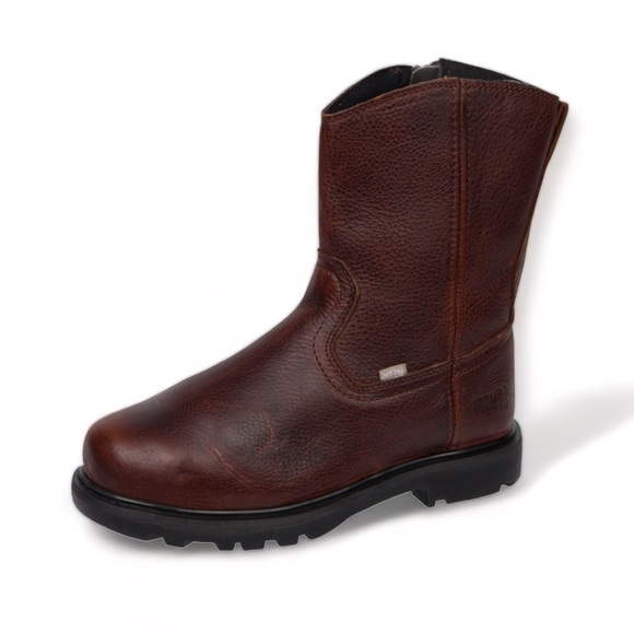 IRON AGE 10 INCH WELLINGTON WITH ZIPPER COMPOSITE TOE BROWN - Picture 1 of 6